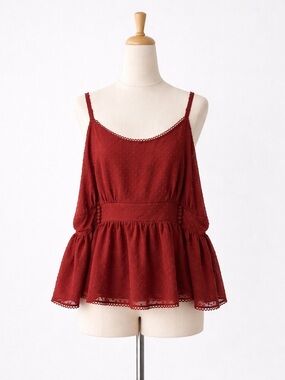 torrid Rust Red Lace-Trim Peplum Camisole